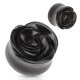 Plug courbe flower en agate noire (OR94)