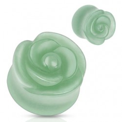 Plug courbe flower en aventurine jade