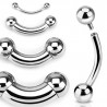 Piercing banane en acier 02 et 2,5mm