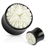 Plug courbe en corne tribal H