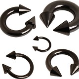 Piercing fer à cheval PVD black-line pointes 2 à 6mm