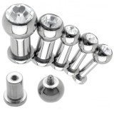 Piercing labret en acier strass transparent 4 à 6mm
