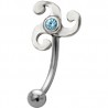 Piercing arcade motif celtique avec pierre bleue (97)