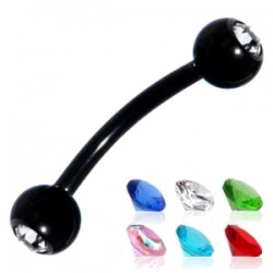 Piercing arcade 19 - Black-line strass