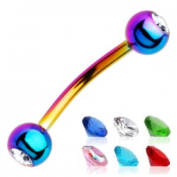 Piercing arcade 25 - PVD rainbow strass