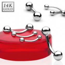 Piercing arcade boules OR blanc 14k