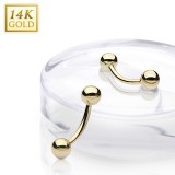 Piercing arcade boules OR jaune 14k