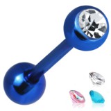 Piercing micro-barbell 11 - PVD Bleu strass