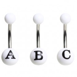 Piercing nombril UV blanc lettre