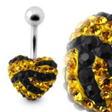 Piercing nombril cristal 43 - Férido coeur zèbre