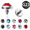 Embout microdermal strass plat titane 04mm