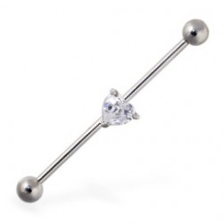 Piercing industriel 38 - Cristal coeur