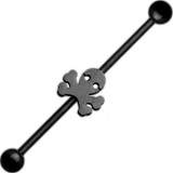 Piercing industriel 62 - Crâne noir