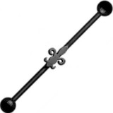 Piercing industriel 64 - Fleur de lys noire