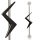 Piercing industriel 84 - éclair black