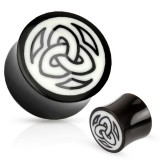 Plug courbe en corne tribal J
