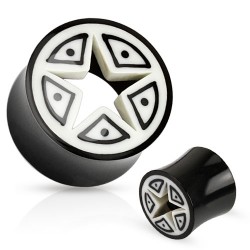 Plug courbe en corne tribal L