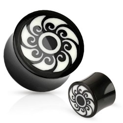 Plug courbe en corne tribal M
