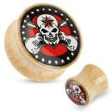 Plug courbe en bois death guitare