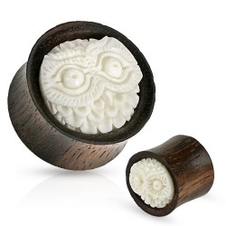 Plug courbe en bois hibou