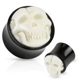 Plug courbe en os et corne crâne