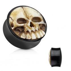 Plug courbe en corne et crâne en résine 3D