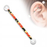 Piercing industriel 155 - Rouge, jaune et noir