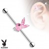 Piercing industriel 151 - Playboy lapin strass rose