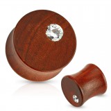 Plug courbe en bois avec petit zircone