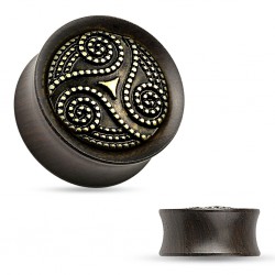 Plug courbe en bois vintage triskel