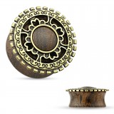 Plug courbe en bois cercle couleur bronze