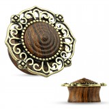 Plug courbe en bois petit dôme bronze