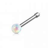 Piercing nez droit 0,8mm 91 - Opale boule
