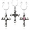 Faux-piercing pour téton 27 - Croix avec strass