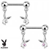 Piercing téton playboy 2 - Deux lapins pendants