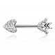 Piercing téton barbell 08 - Coeur flèche strass