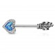 Piercing téton barbell 17 - Coeur glitter plume