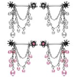 Piercing téton barbell 43 - Perles (La paire)