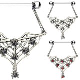 Piercing téton barbell 44 - Toile et araignées