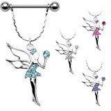 Piercing téton barbell 22 - Fée colorée