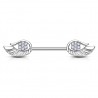 Piercing téton barbell 89 - Ailes strass transparents