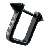 Bouclier de téton 11 - Noir rectangulaire étoiles