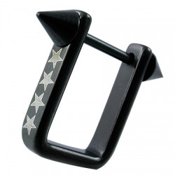 Bouclier de téton 11 - Noir rectangulaire étoiles