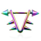 Bouclier de téton 13 - Triangulaire rainbow pointes