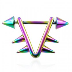 Bouclier de téton 13 - Triangulaire rainbow pointes
