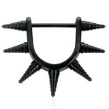 Bouclier de téton 15 - Noir pointes en escaliers