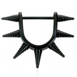 Bouclier de téton 15 - Noir pointes en escaliers