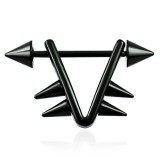 Bouclier de téton 38 - Triangle noir pointes