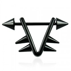 Bouclier de téton 38 - Triangle noir pointes