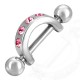 Bouclier de téton 31 - Petit demi-cercle strass roses